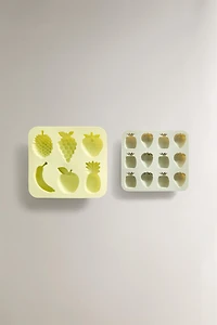 SET OF SILICONE ICE TRAYS WITH FRUIT SHAPES (SET OF 2)