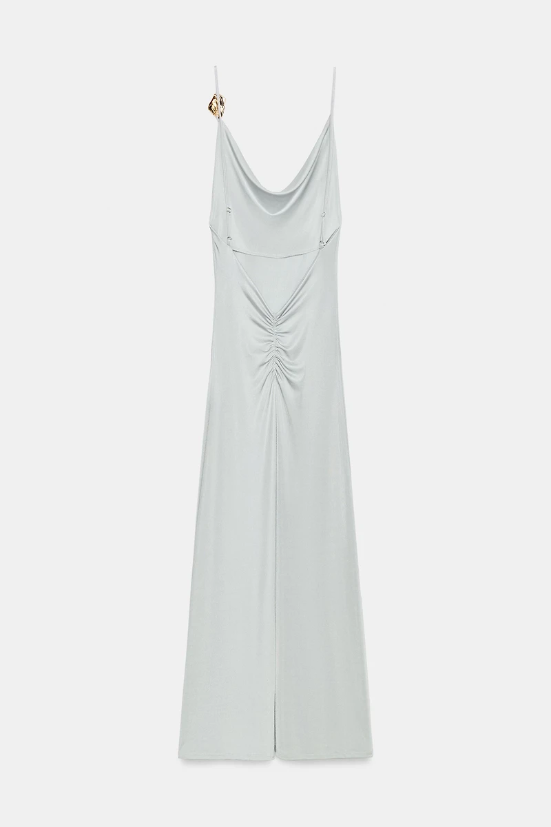 FLOWY LONG DRESS WITH APPLIQUÉ
