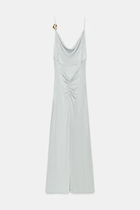 FLOWY LONG DRESS WITH APPLIQUÉ