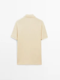 Micro textured piqué cotton polo shirt