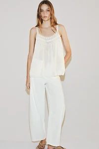 ZW COLLECTION LACE SATIN EFFECT TOP