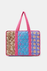 PATCHWORK PRINT QUILTED BAG