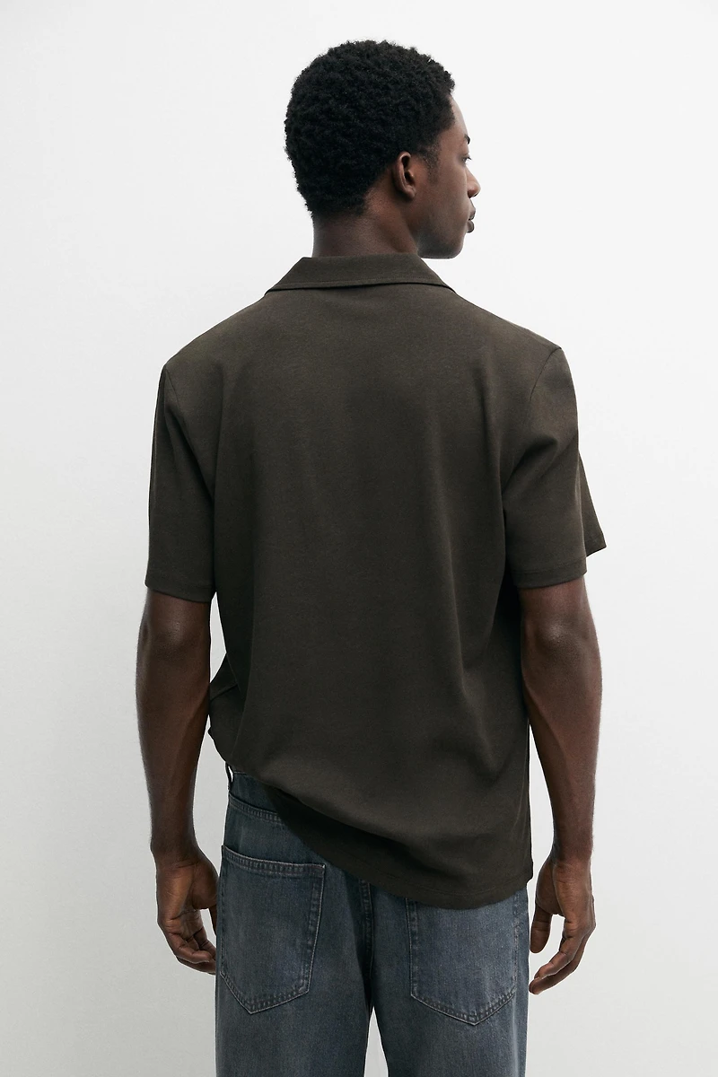 Chemise manches courtes lin coton