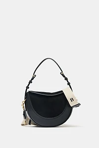 CROSSBODY BAG WITH LEATHER FLAP DETAIL