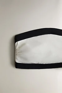 PLAIN CONTRAST BAND BANDEAU BEACH BIKINI TOP