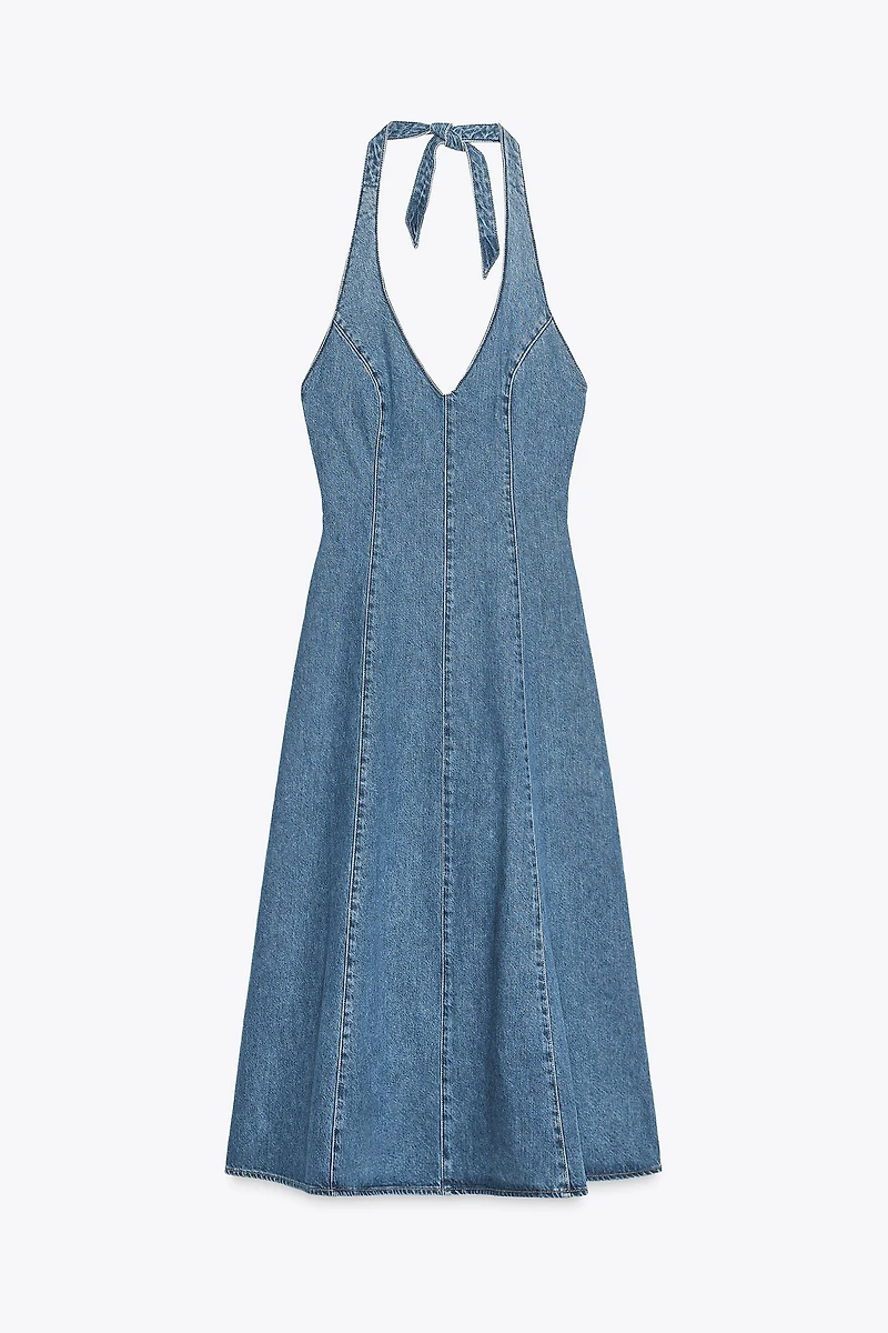 ROBE EN JEAN TRF HALTER