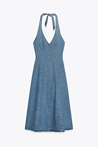 ROBE EN JEAN TRF HALTER