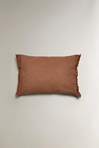 FRINGED THROW PILLOW COVER