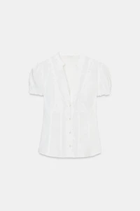 RUFFLED POPLIN SHIRT