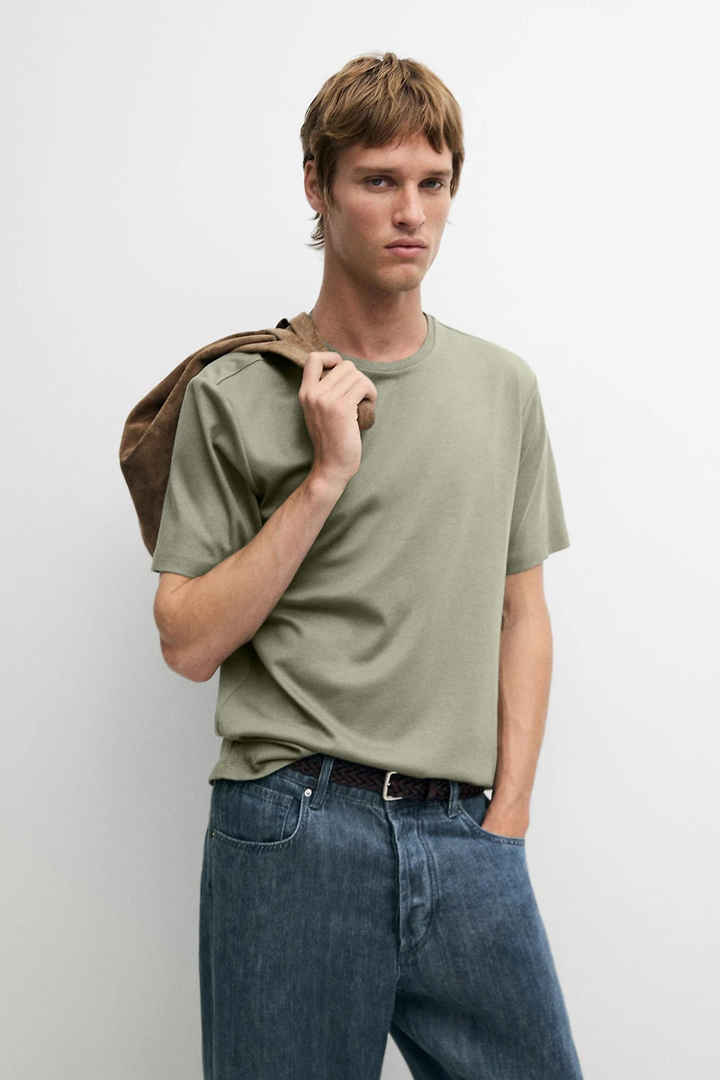 Cotton blend short sleeve T-shirt