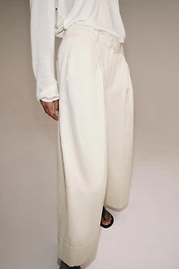 PANTALON À PLIS AVEC LIN ZW COLLECTION