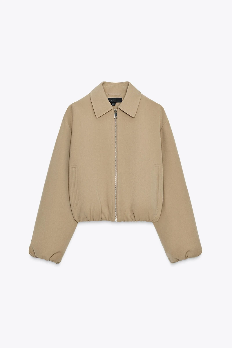 ZIP-UP GATHERED JACKET