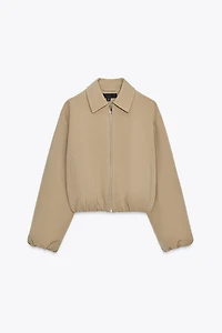 ZIP-UP GATHERED JACKET