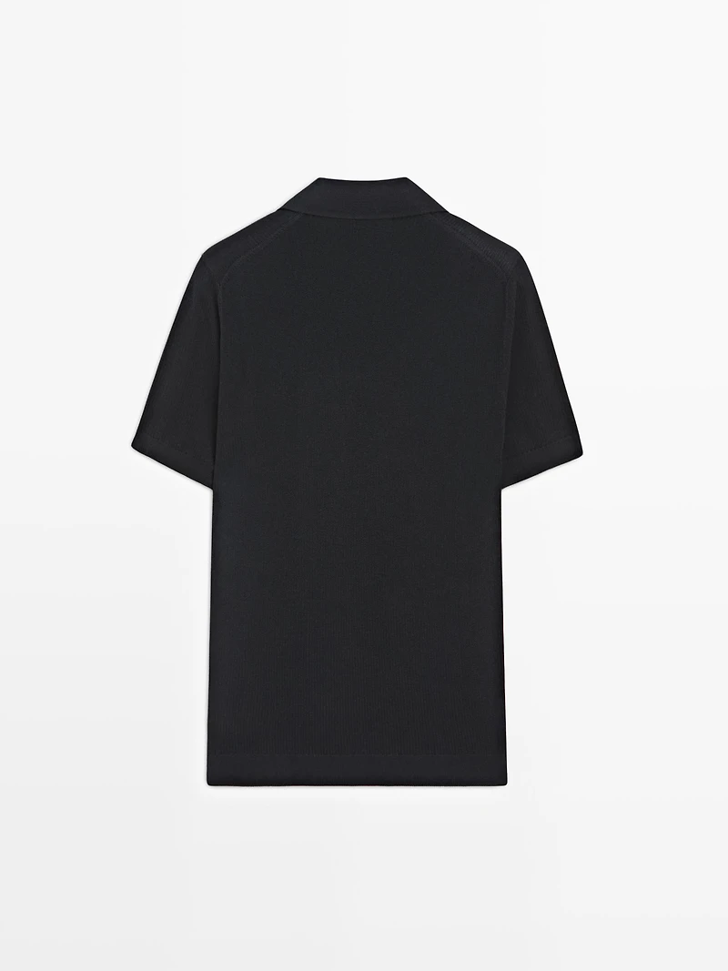 100% cotton knit polo sweater