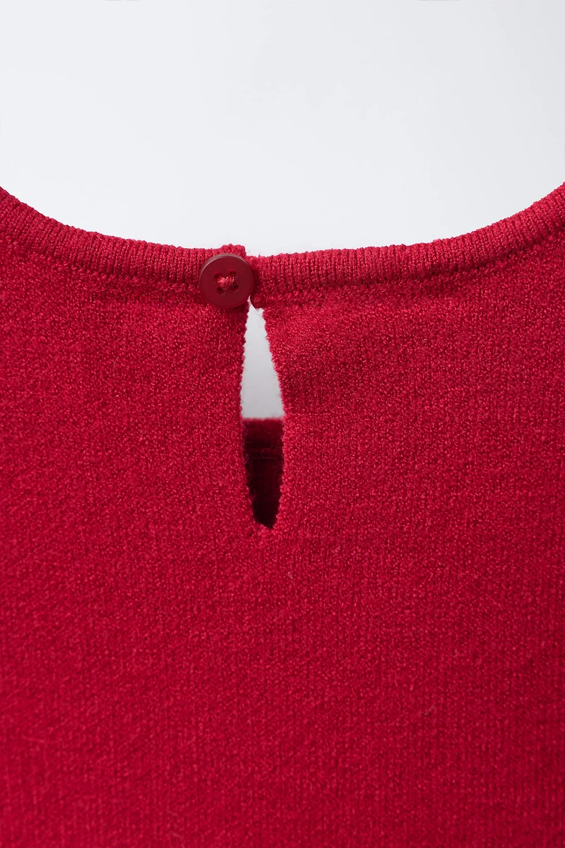 ROBE EN MAILLE AVEC NŒUDS VELOURS