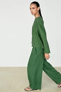 Fluid overshirt with button details total look
