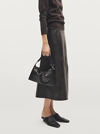 Small nappa leather bag with compartments