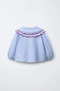 STRIPED DOUBLE COLLAR SHIRT