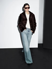 Veste courte moutonnée 100 % fourrure d’agneau