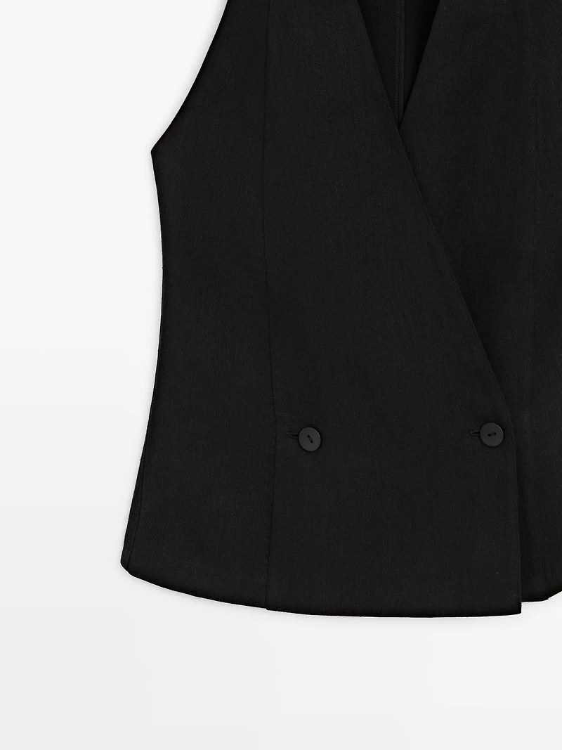 Gilet croisé avec boutons