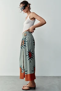 PRINTED MIDI SARONG SKIRT