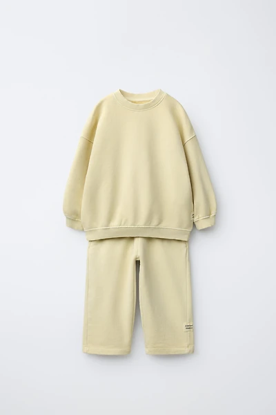 SWEATSHIRT AND WIDE LEG PANTS SET WITH LABEL