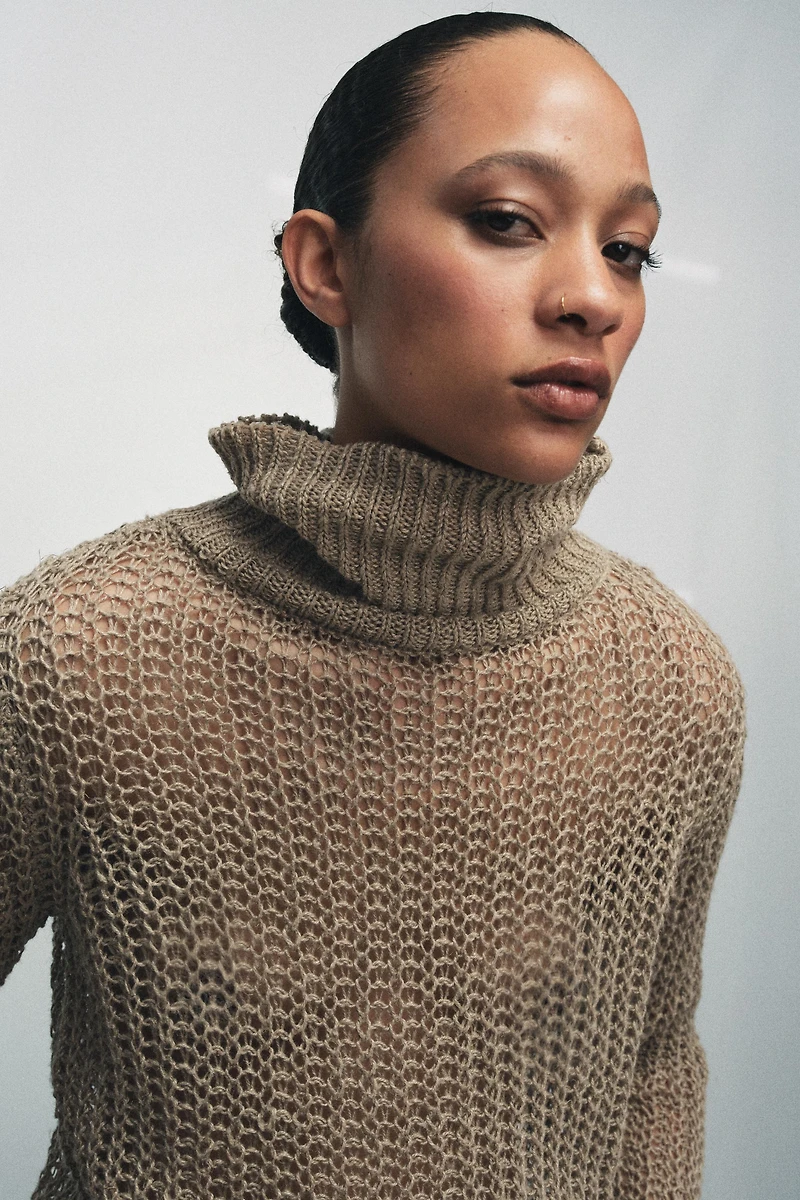 100% LINEN OPENWORK JUMPER