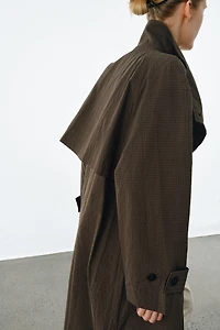 ZW PLAID OVERSIZED TRENCH COAT