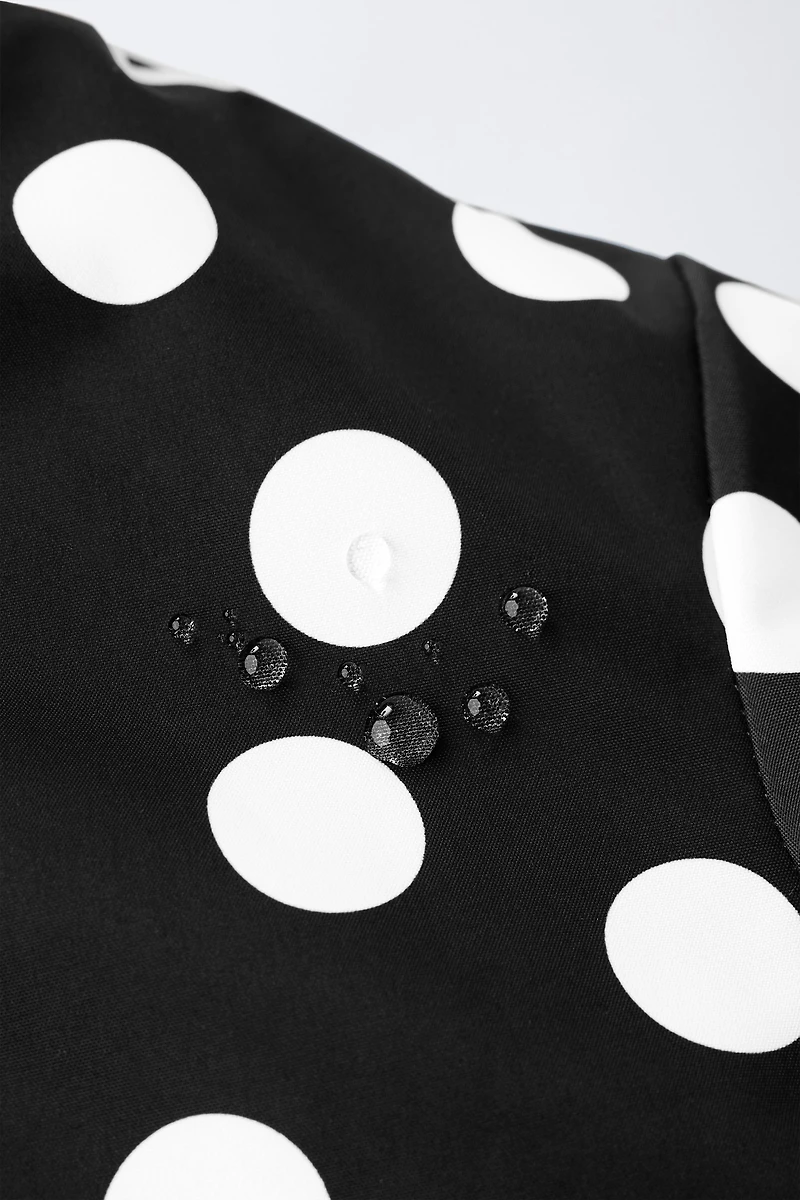 WATER RESISTANT AND WINDPROOF POLKA DOT JACKET