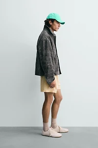 BLOUSON COUPE DÉCONTRACTÉE EN CUIR DAIM