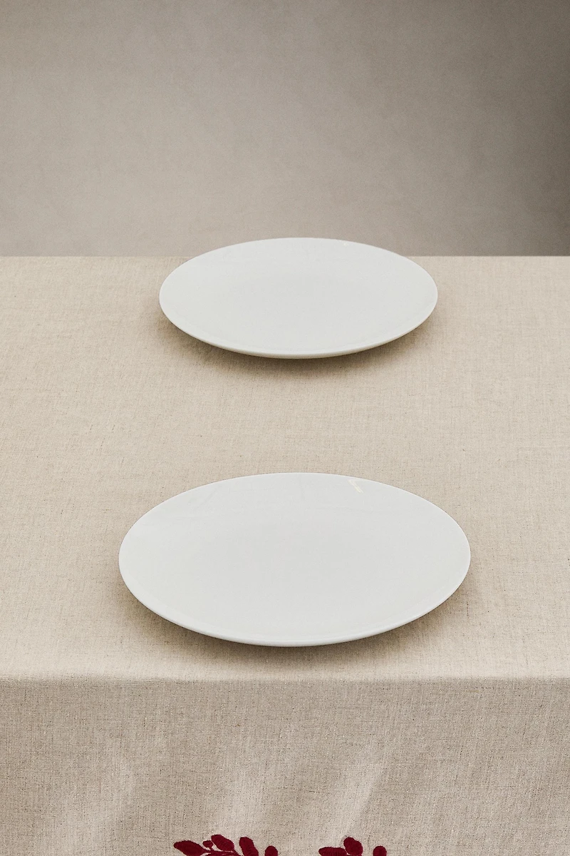 CHRISTMAS RED LEAF LINEN TABLECLOTH