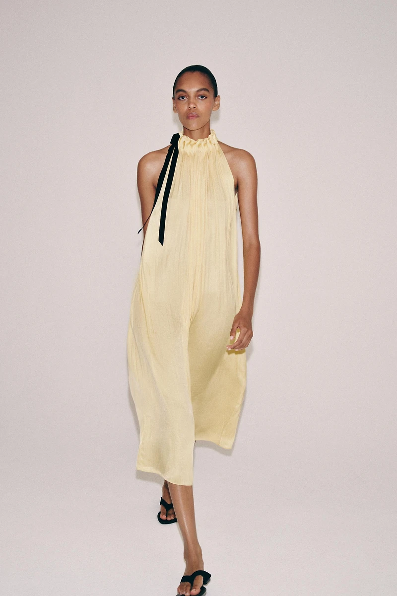 ZW COLLECTION SATIN EFFECT HALTER DRESS
