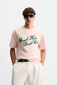EMBROIDERED TEXT T-SHIRT