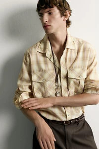 RELAXED-FIT PLAID SHIRT WITH POCKETS