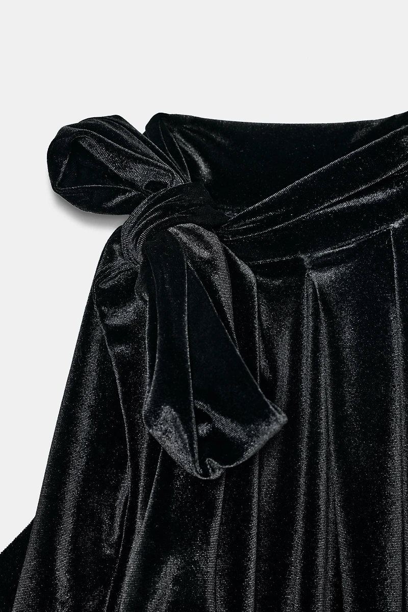 VELVET BOW BALLOON TOP