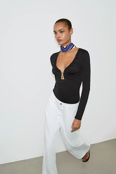 TOP DRAPÉ EN POLYAMIDE