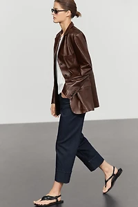 Nappa leather blazer with pocket detail
