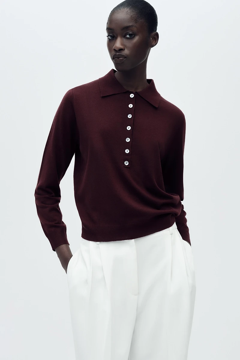 PLAIN KNIT POLO SHIRT