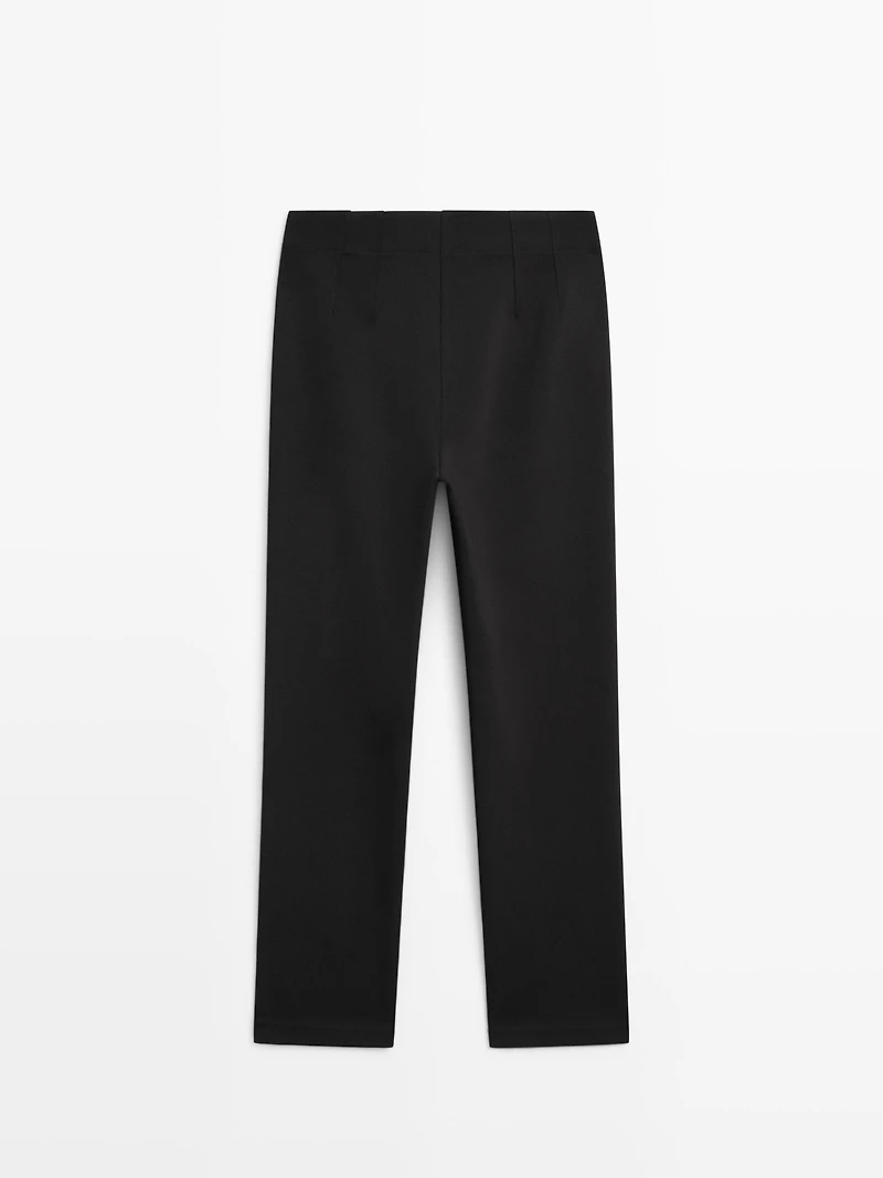 Technical cotton blend trousers