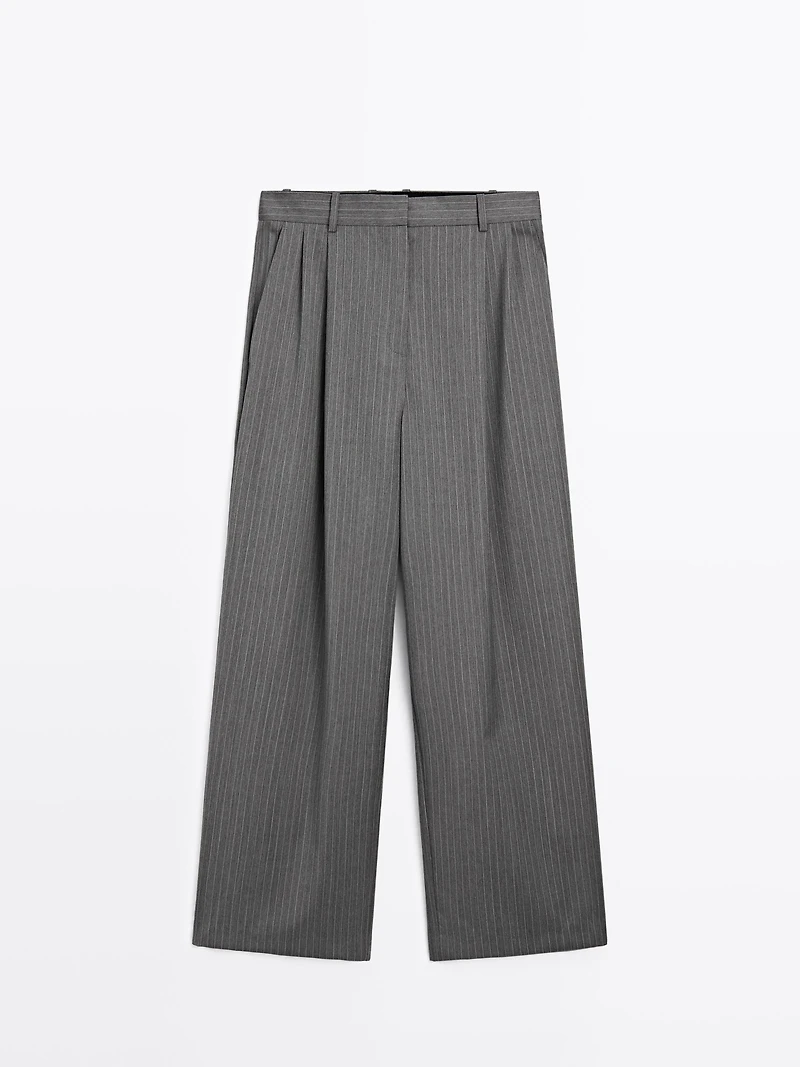 Pantalon à rayures tennis 100 % laine