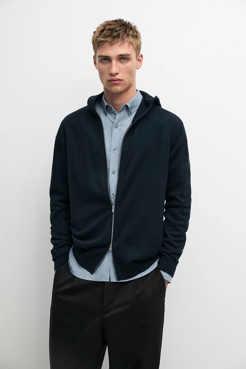 Cardigan à capuche 100 % cachemire