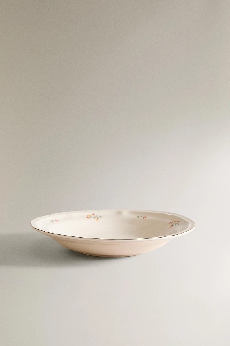 ASSIETTE CREUSE PORCELAINE FLORALE