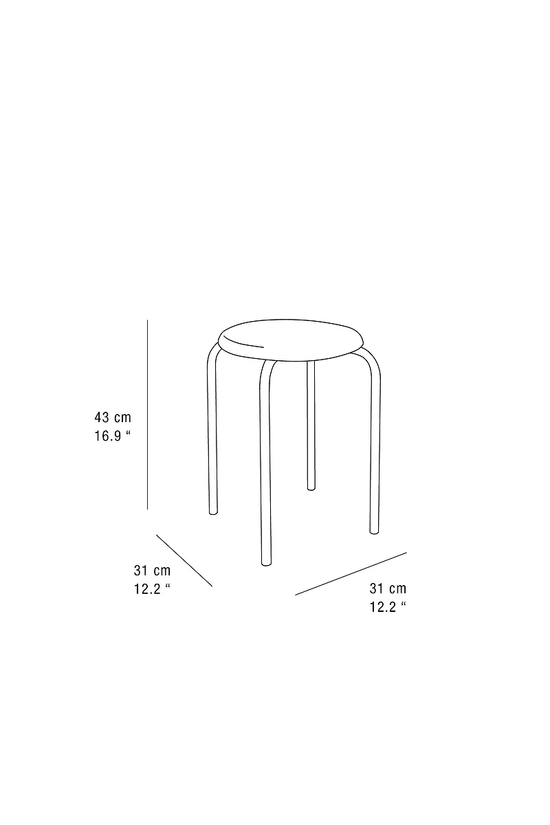 LACQUERED METAL STOOL