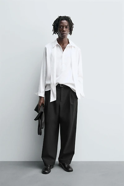 FLOWY TIE SHIRT
