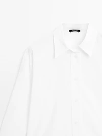 Long 100% cotton poplin shirt