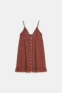 METALLIC STRIPED MINI DRESS