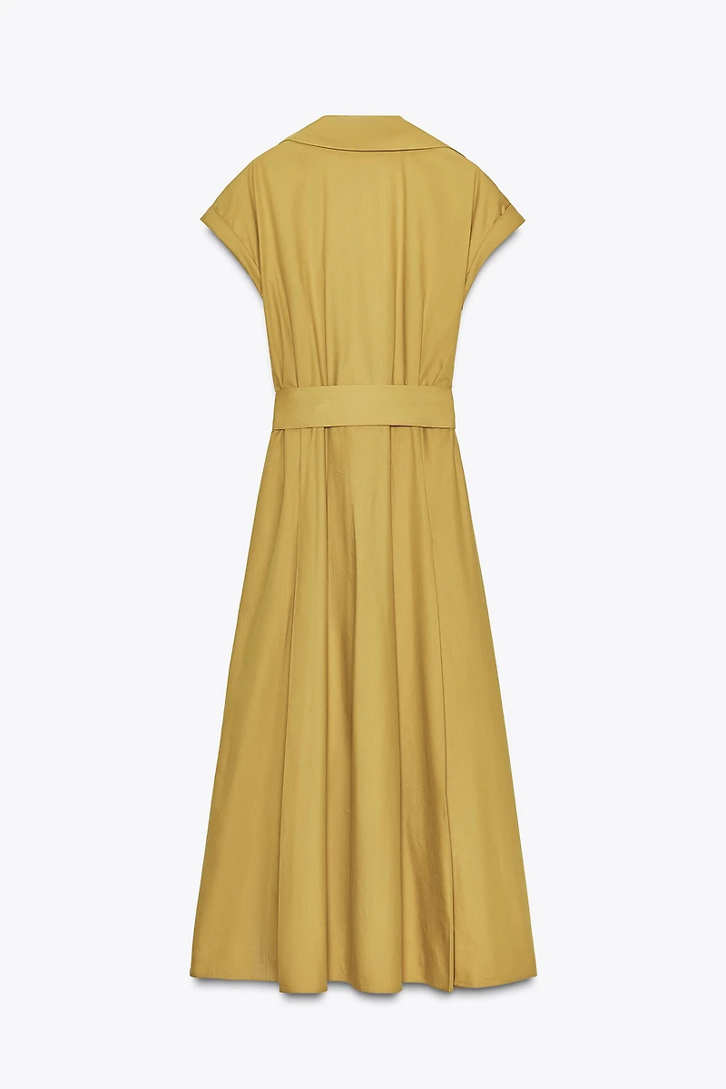 POPLIN MIDI DRESS