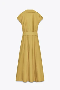 POPLIN MIDI DRESS
