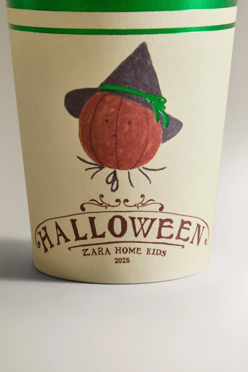 LOT DE 12 VERRES EN PAPIER POUR ENFANTS HALLOWEEN