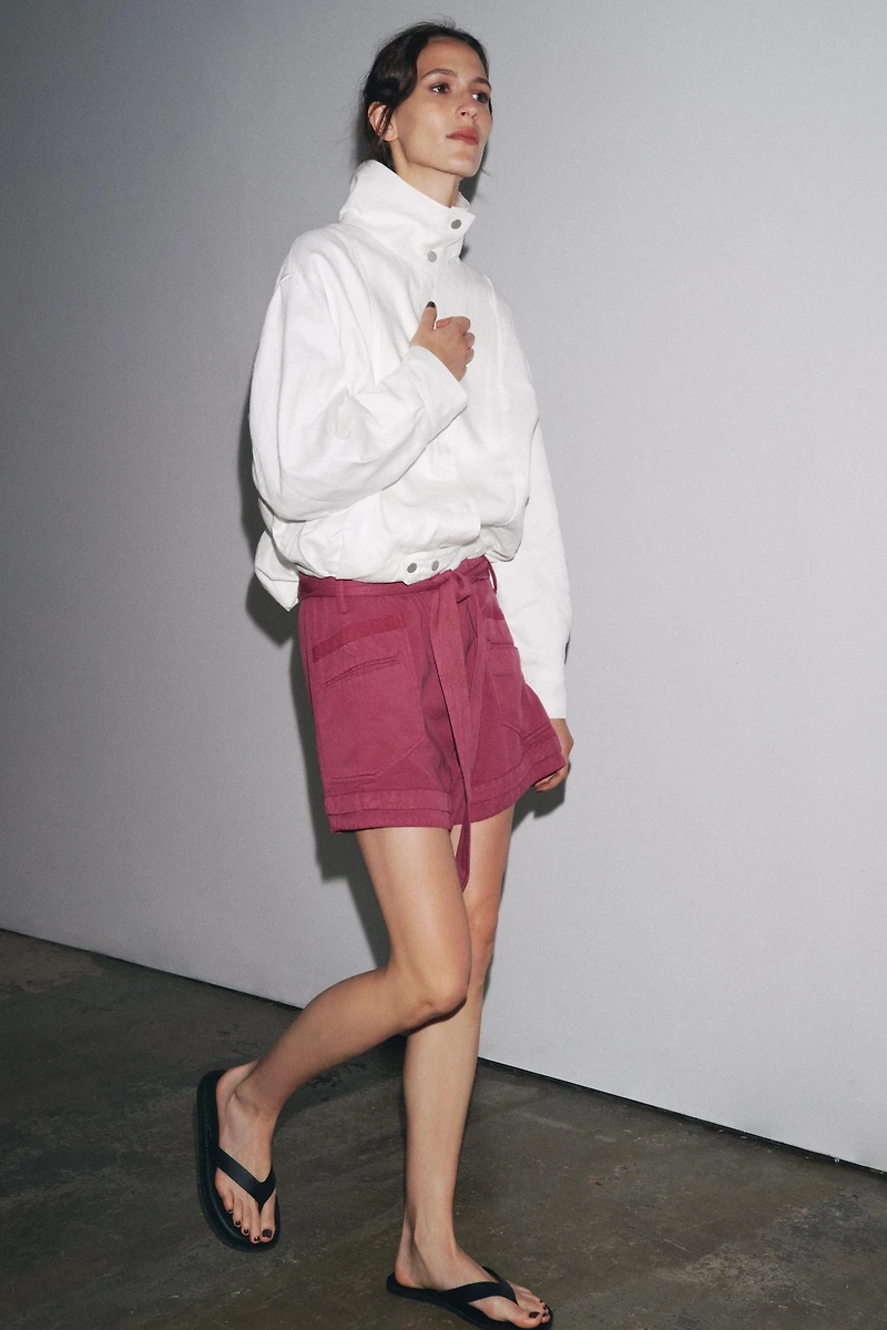 FLOWY BELTED SHORTS ZW COLLECTION